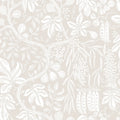 Fig Garden wallpaper by Sandberg, white peapod and fruit-vine print on pale beige, flat swatch colourway