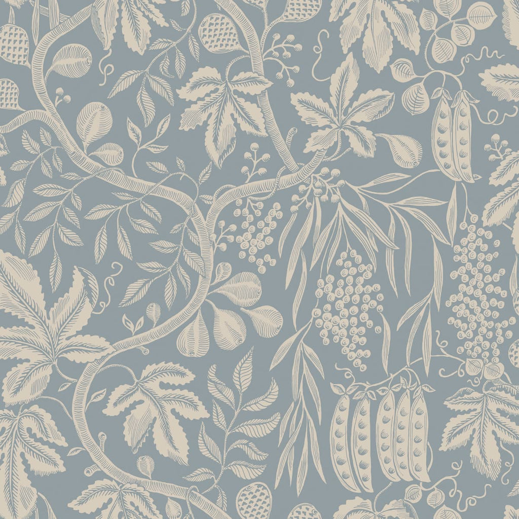 Fig Garden Misty Blue wallpaper by Sandberg – botanical design