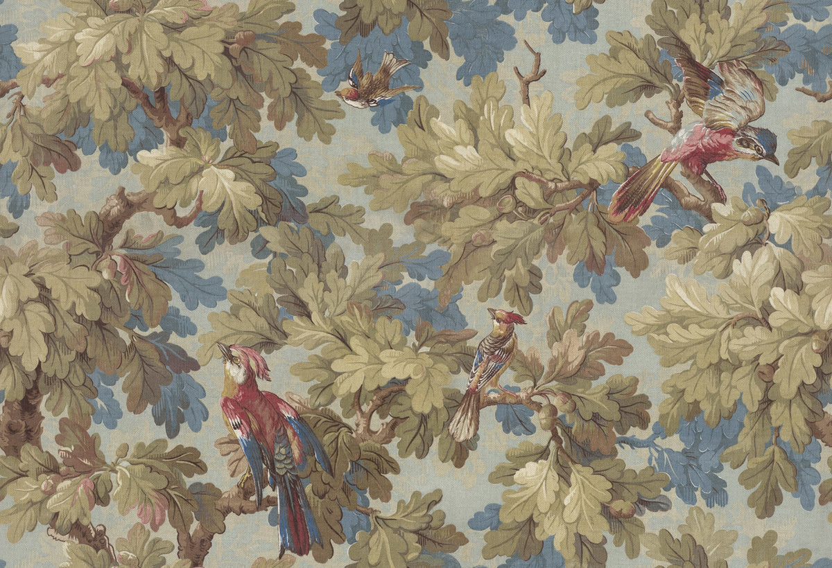 Benjamin wallpaper by Sandberg – botanical design, Green – Forest Green – flat swatch showing the repeat