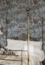 Benjamin wallpaper by Sandberg – botanical design, Blue – Misty Blue – styled in a room setting, view 5