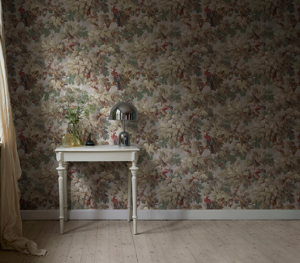 Benjamin wallpaper by Sandberg – botanical design, Sage Green – styled in a room setting, view 7