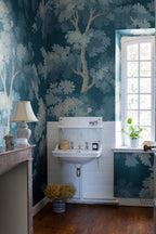 Raphael Mural wall mural by Sandberg – forest & woodland design, Blue – Midnight Blue