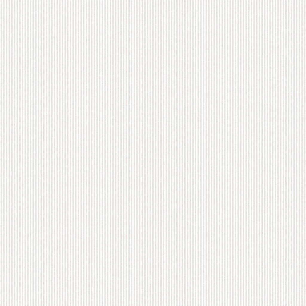 Rand Stripe wallpaper by Sandberg, flat swatch of a fine greige-and-white narrow ticking pinstripe