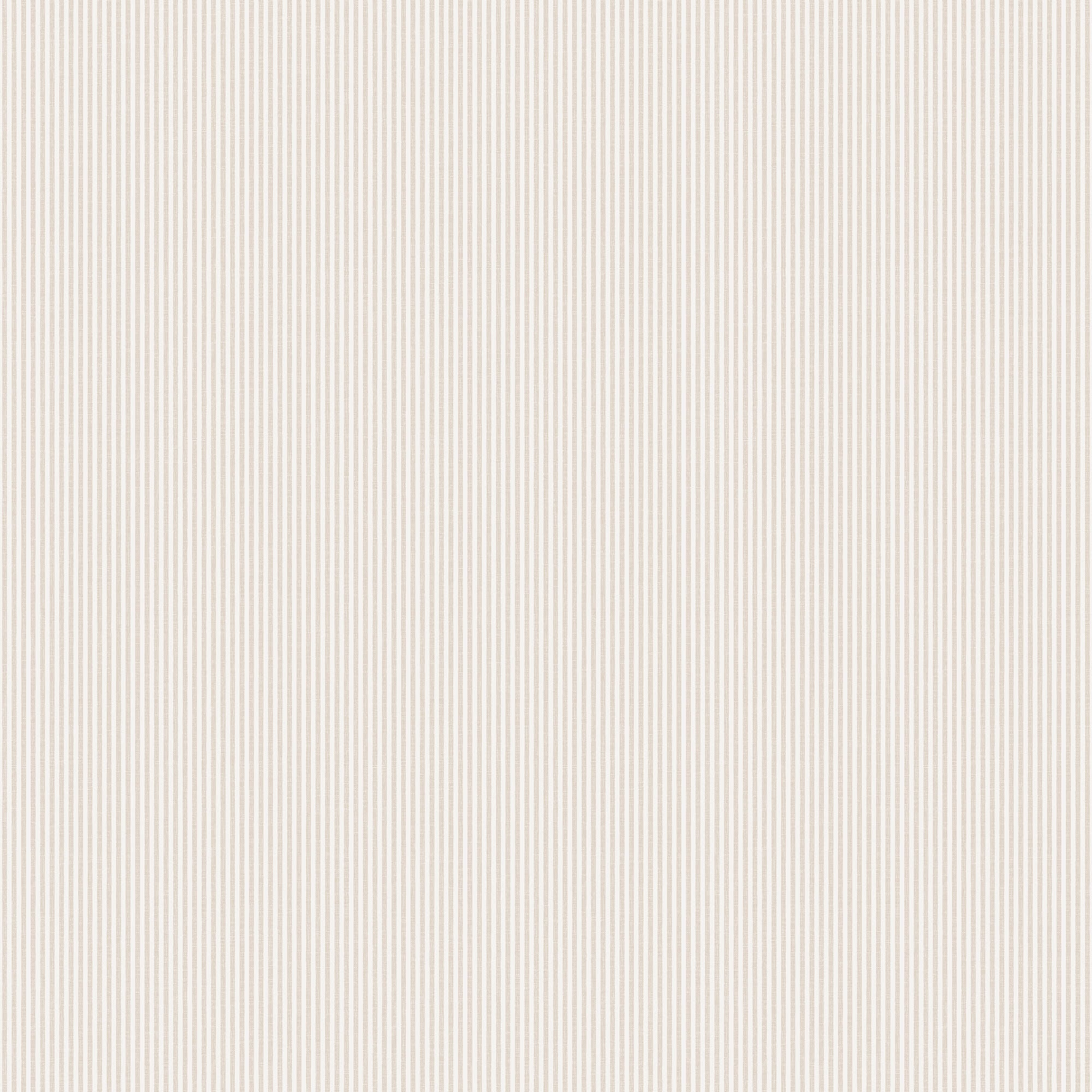 Rand Stripe wallpaper by Sandberg, flat swatch of a fine sand-and-white narrow ticking pinstripe