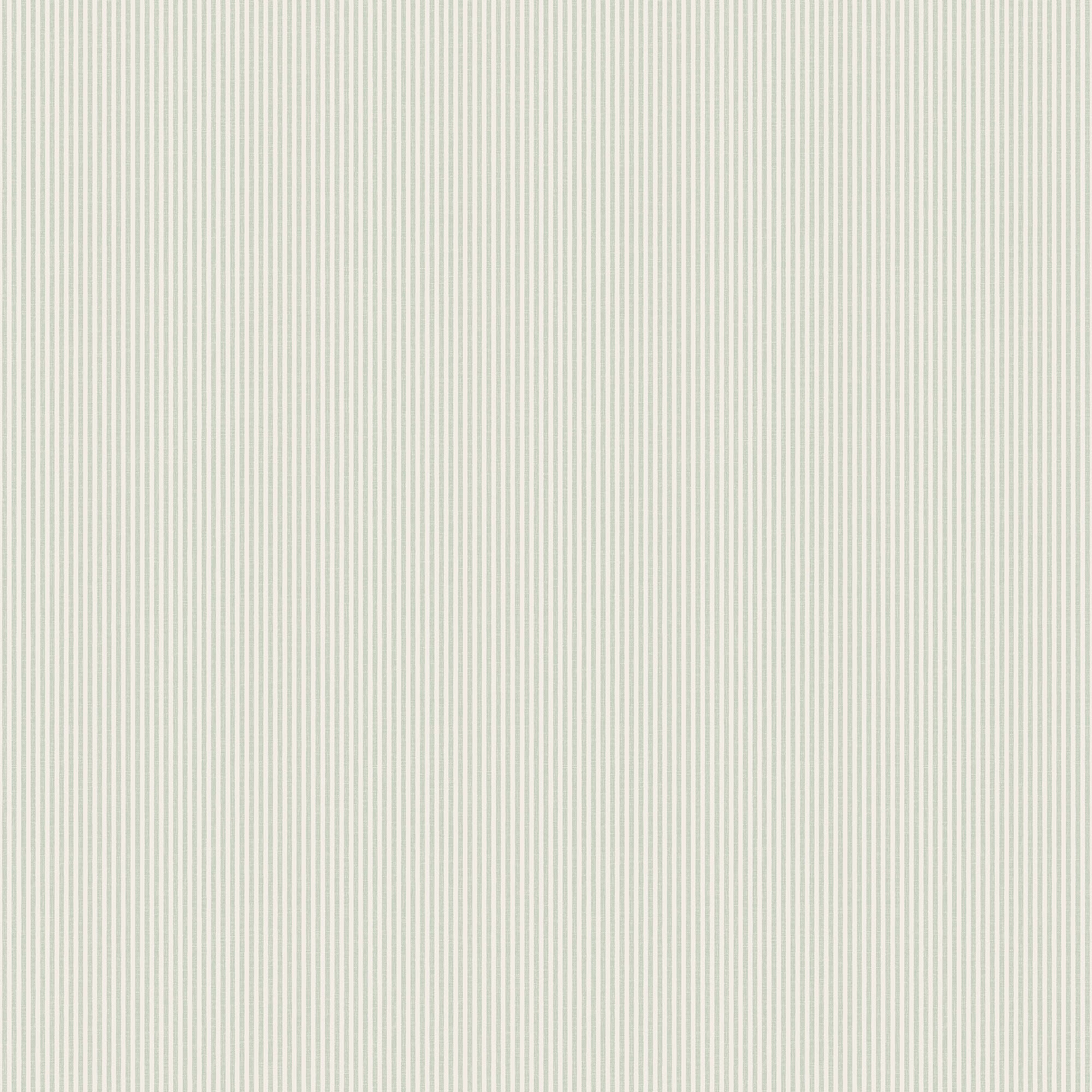 Rand Stripe wallpaper by Sandberg, flat swatch of a fine oatmeal-and-white narrow ticking pinstripe
