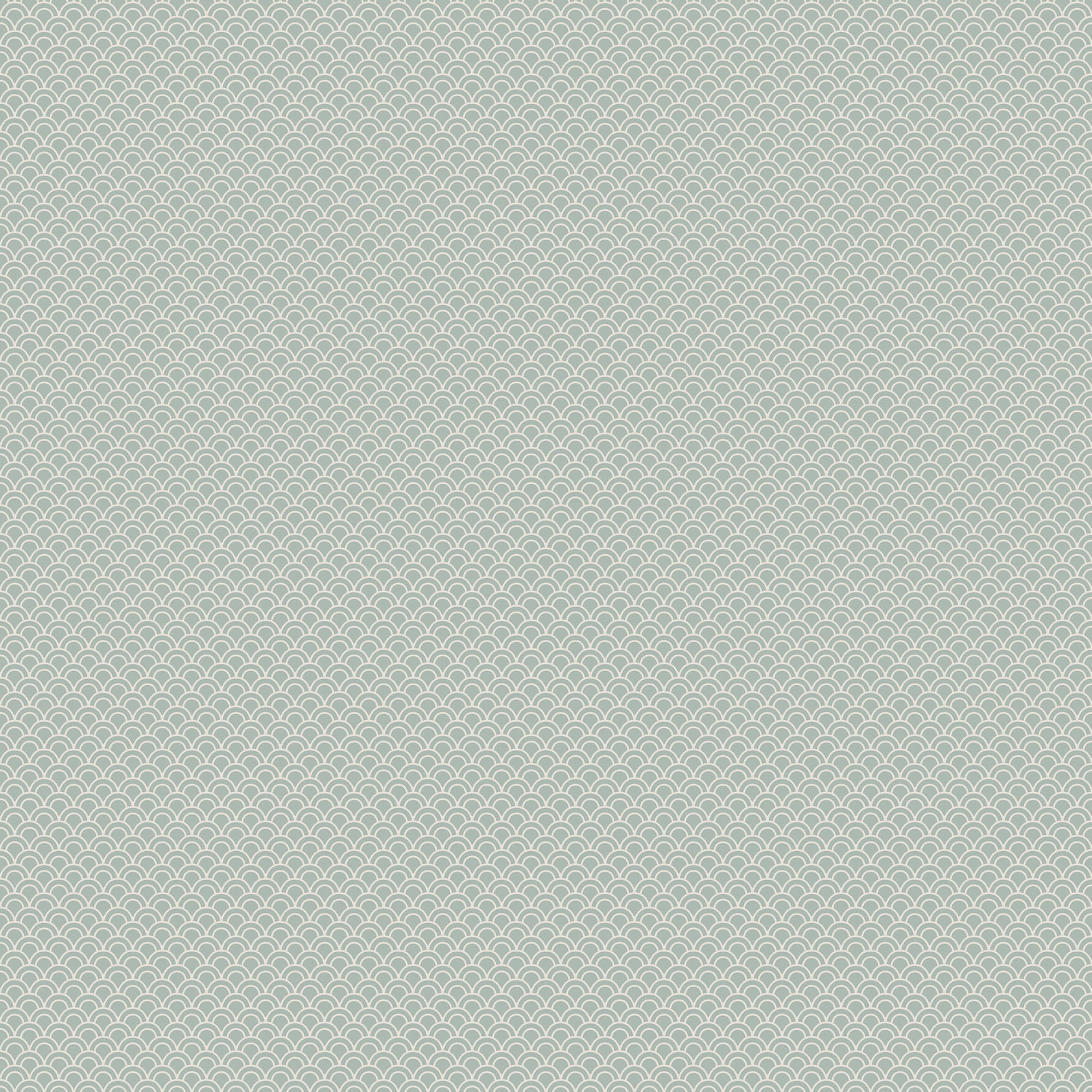 Valv wallpaper by Sandberg in muted green, delicate scallop-arch texture, flat roll swatch