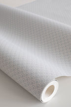 Valv wallpaper by Sandberg in Misty Blue, close detail of the print