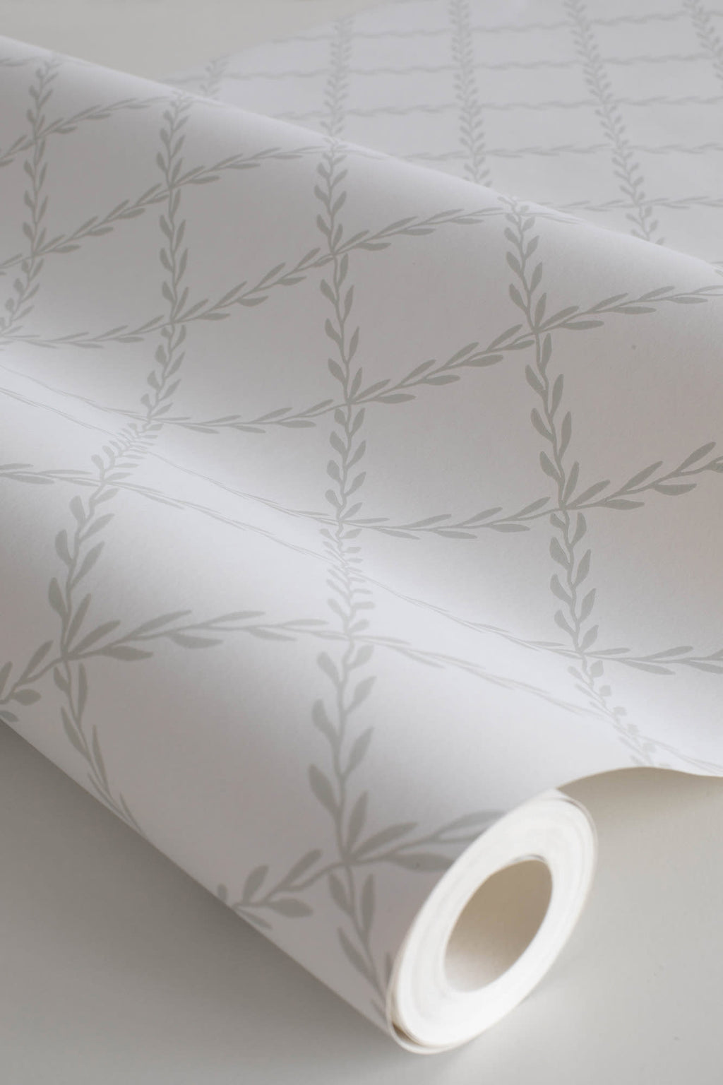 Trellis wallpaper by Sandberg in Garden Green, close detail of the print