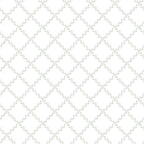 Trellis wallpaper by Sandberg in pale grey on white, delicate leaf-trail trellis pattern, flat roll swatch
