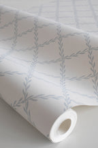 Trellis wallpaper by Sandberg in Misty Blue, close detail of the print