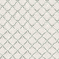 Trellis wallpaper by Sandberg in sage green, leafy laurel-vine diamond lattice on cream, flat roll swatch