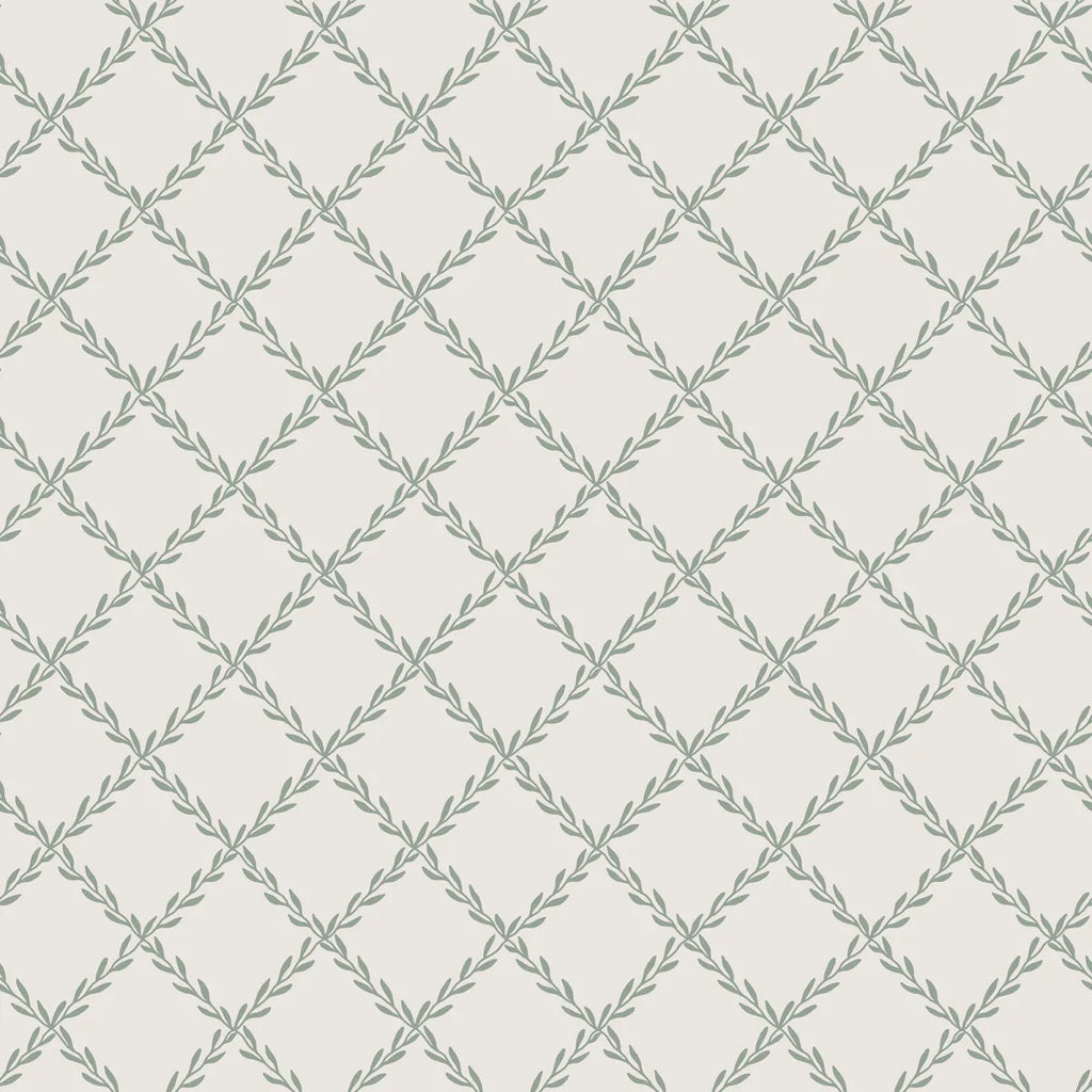 Trellis Forest Green wallpaper by Sandberg – geometric design