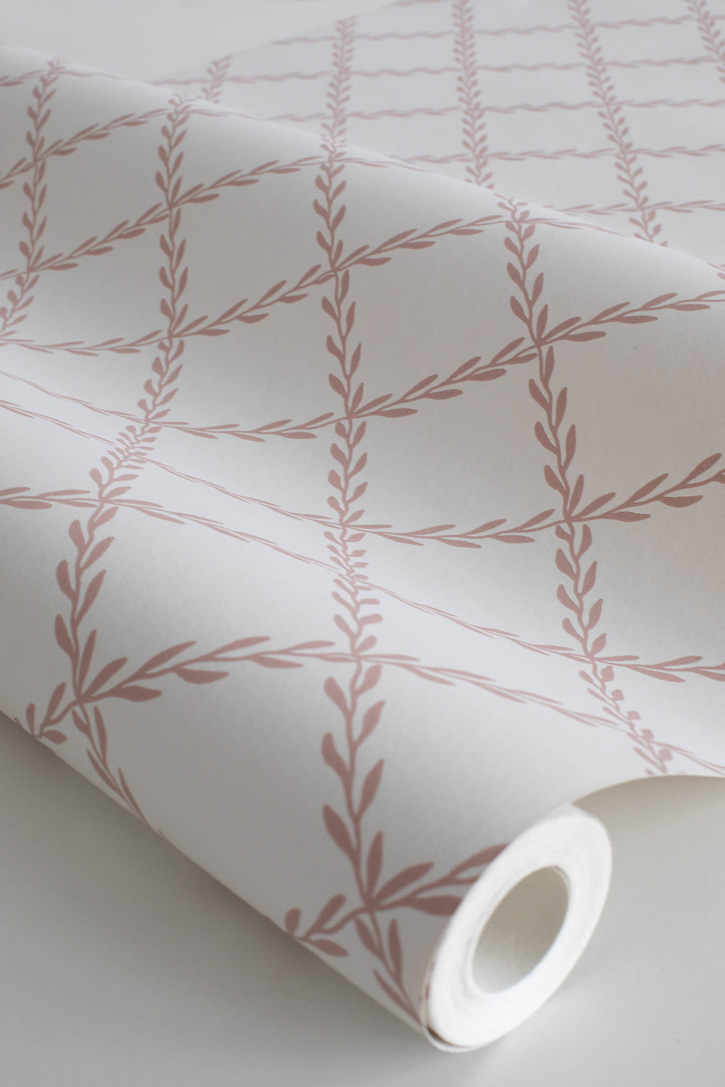 Trellis wallpaper by Sandberg in Terracotta, close detail of the print