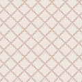 Trellis wallpaper by Sandberg in clay pink, leafy laurel-vine diamond lattice on cream, flat roll swatch