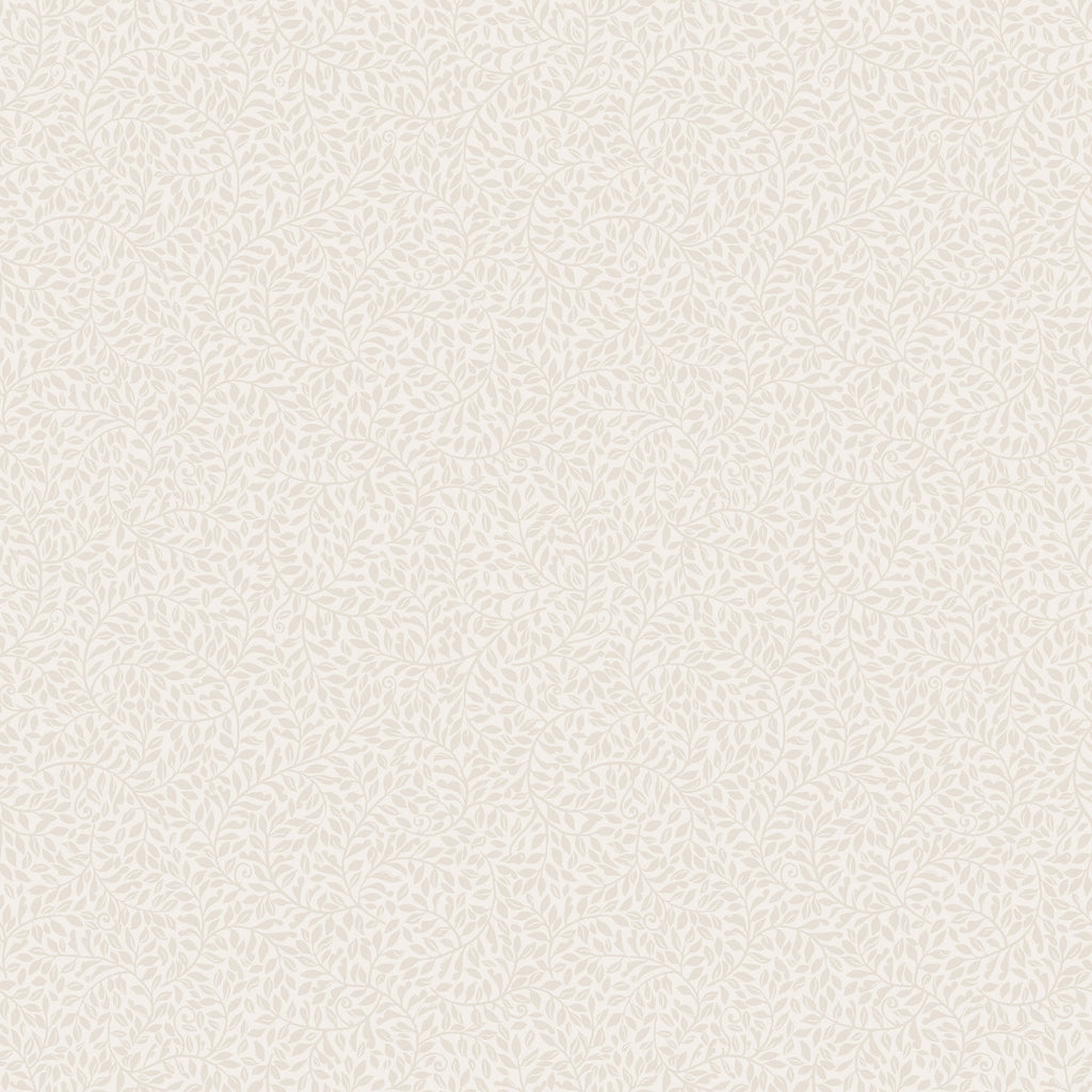 Bladverk wallpaper by Sandberg in soft pink-beige, fine trailing leaf-sprig design, flat roll swatch