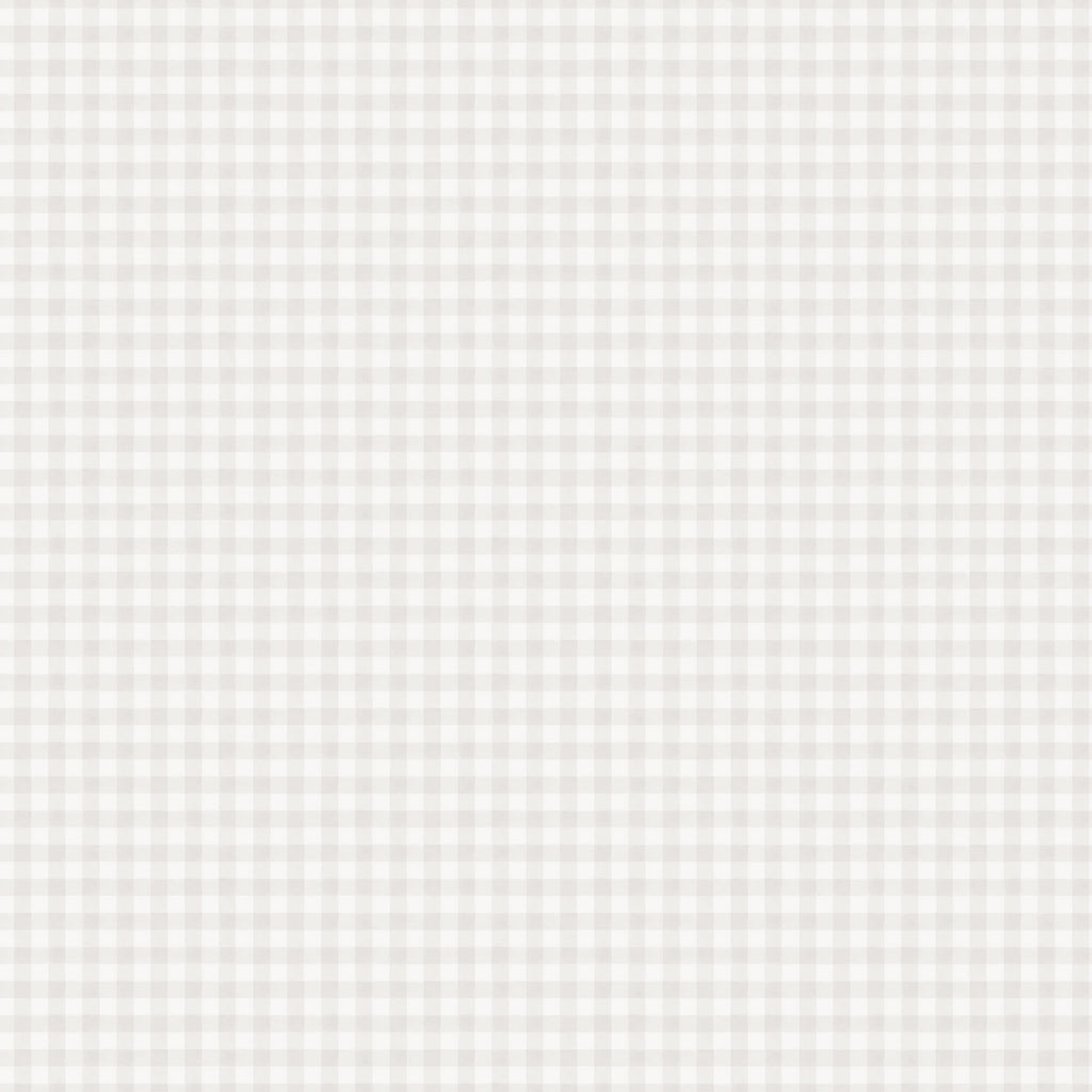 Ruta wallpaper by Sandberg in barely-there pale grey gingham check on white, flat roll swatch