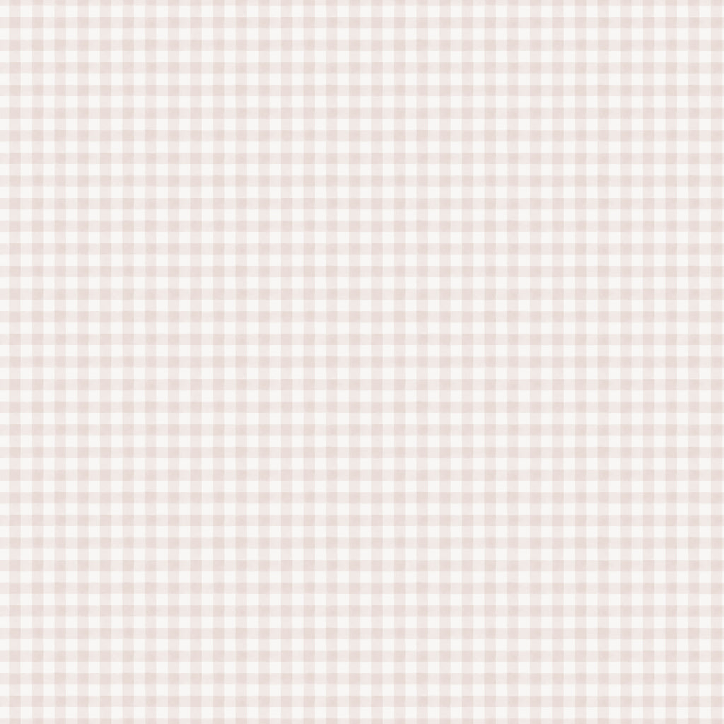 Ruta wallpaper by Sandberg, soft beige gingham check on white, flat roll swatch