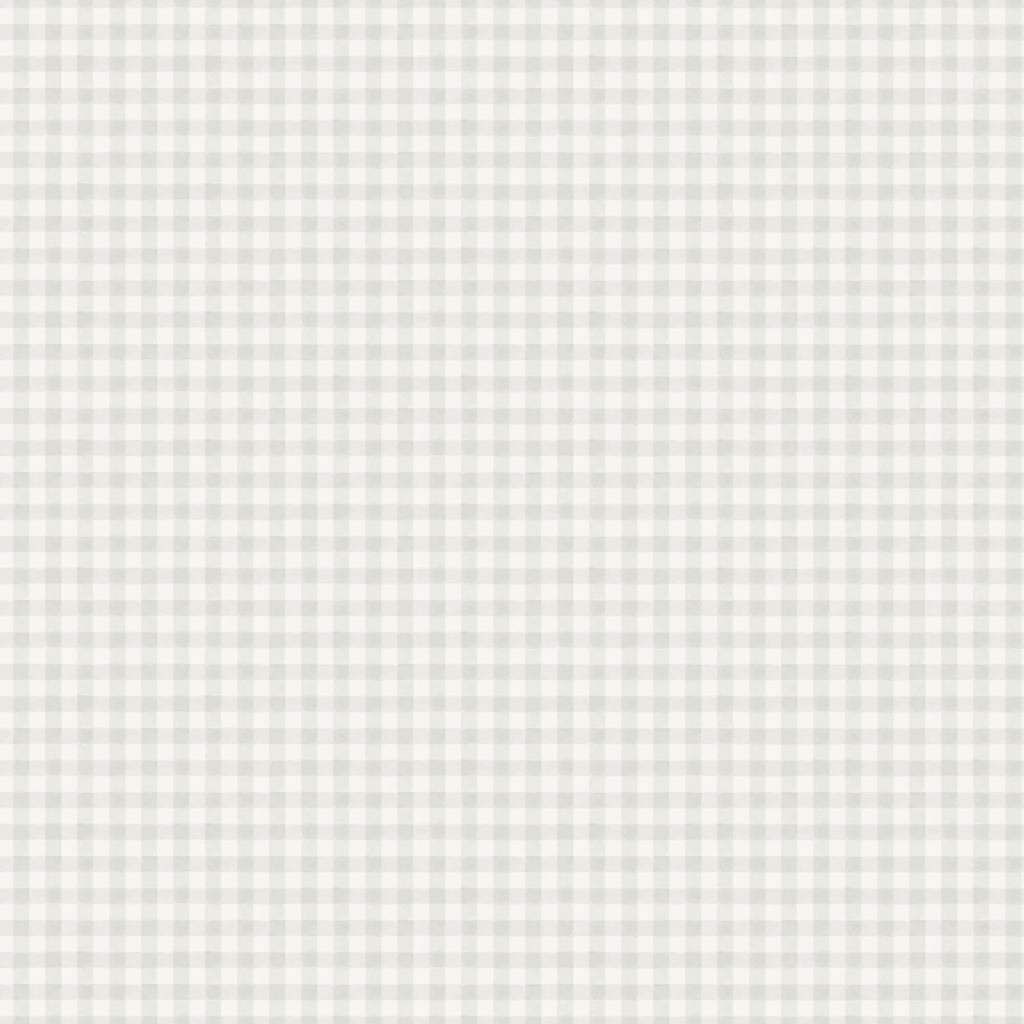 Ruta wallpaper by Sandberg in pale grey-green gingham check on white, flat roll swatch