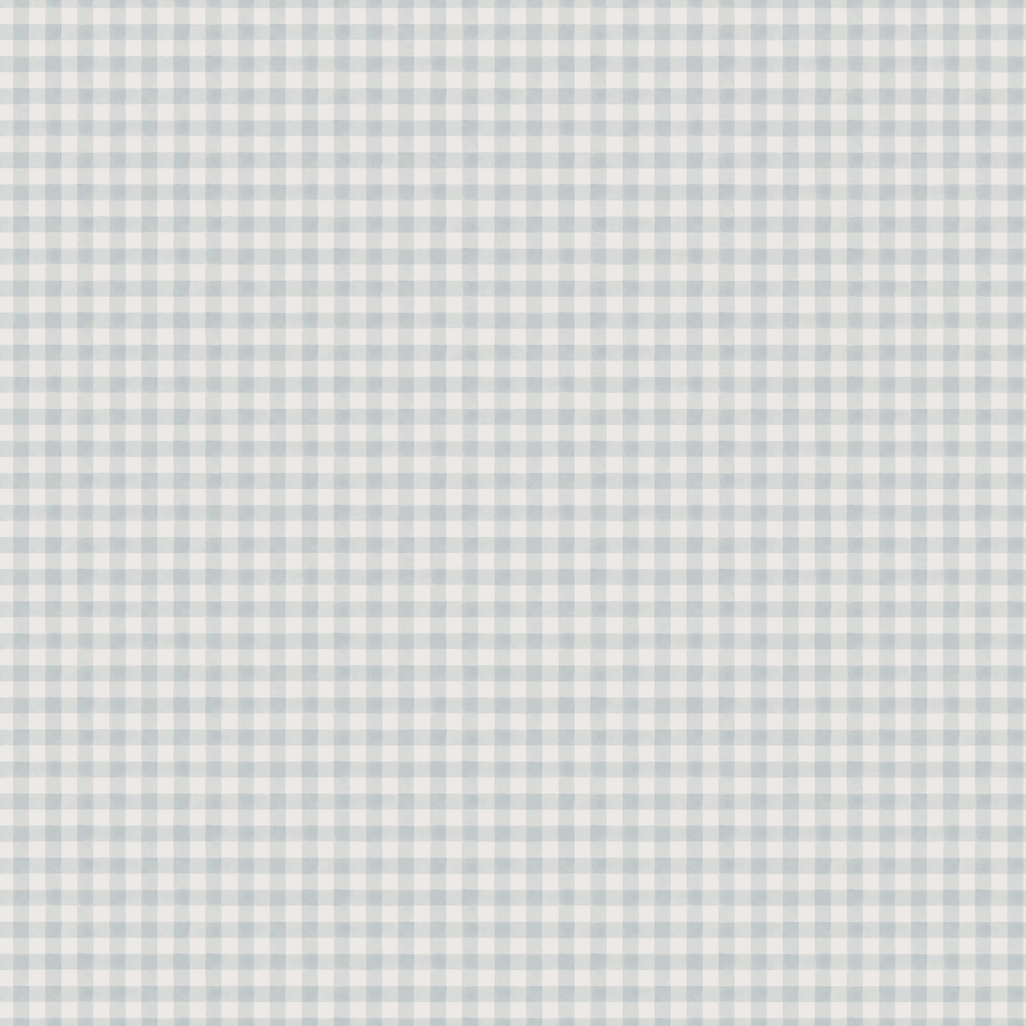 Ruta wallpaper by Sandberg in dusty blue gingham check on white, flat roll swatch