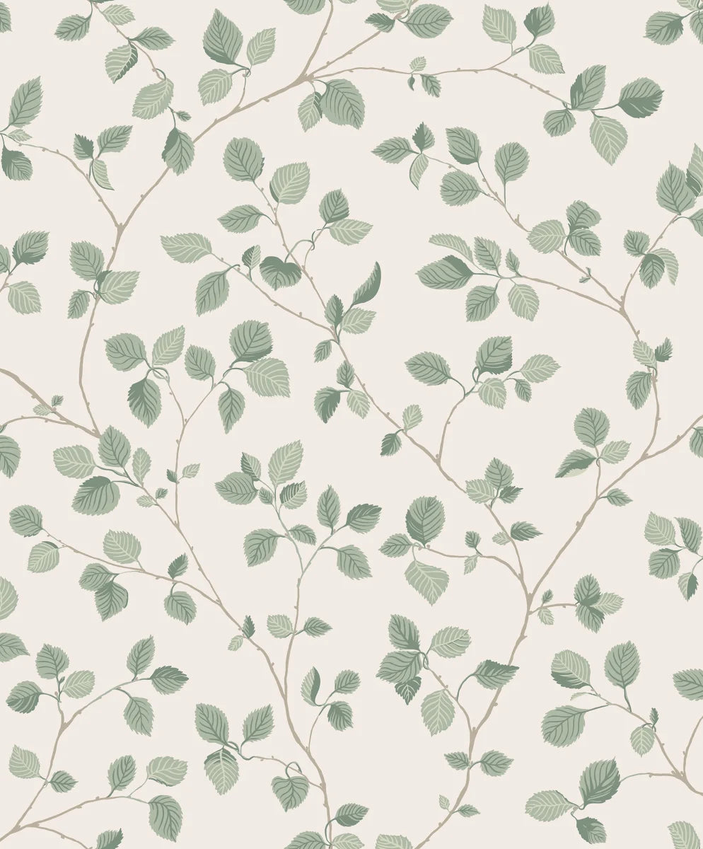 Bokskog Garden Green wallpaper by Sandberg – botanical design