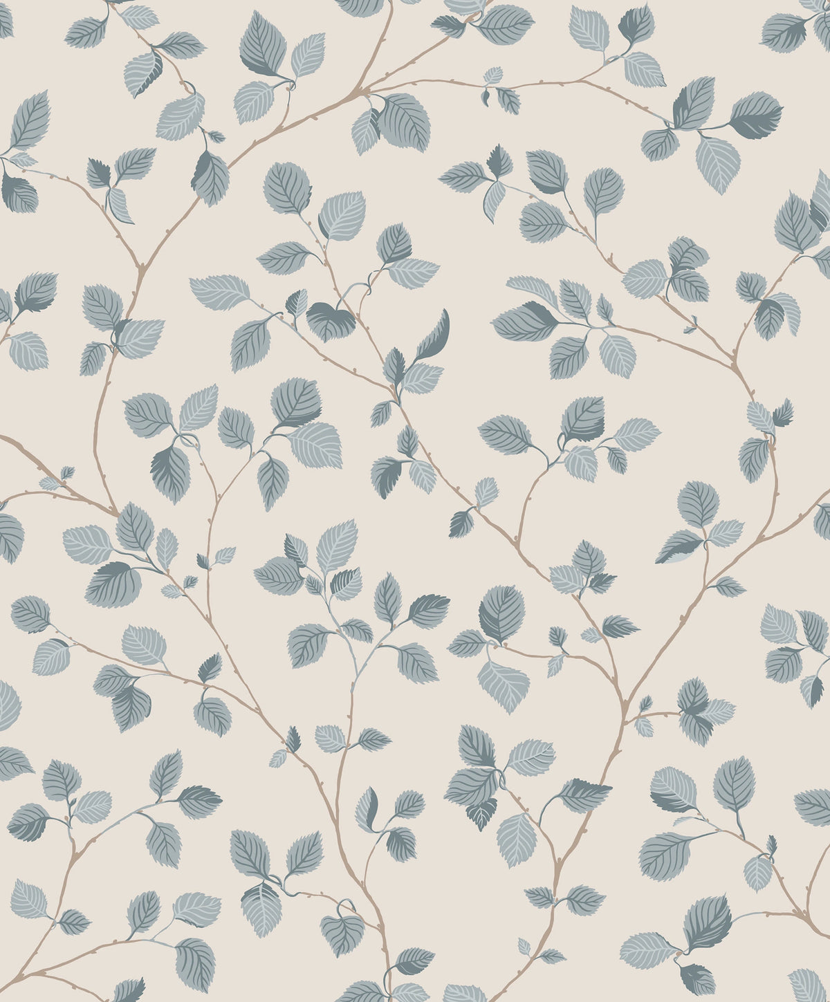 Bokskog wallpaper by Sandberg – Blue – Misty Blue colourway, flat pattern repeat