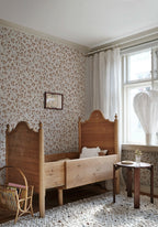 Bokskog wallpaper by Sandberg – Orange – Terracotta colourway, styled in a second room setting