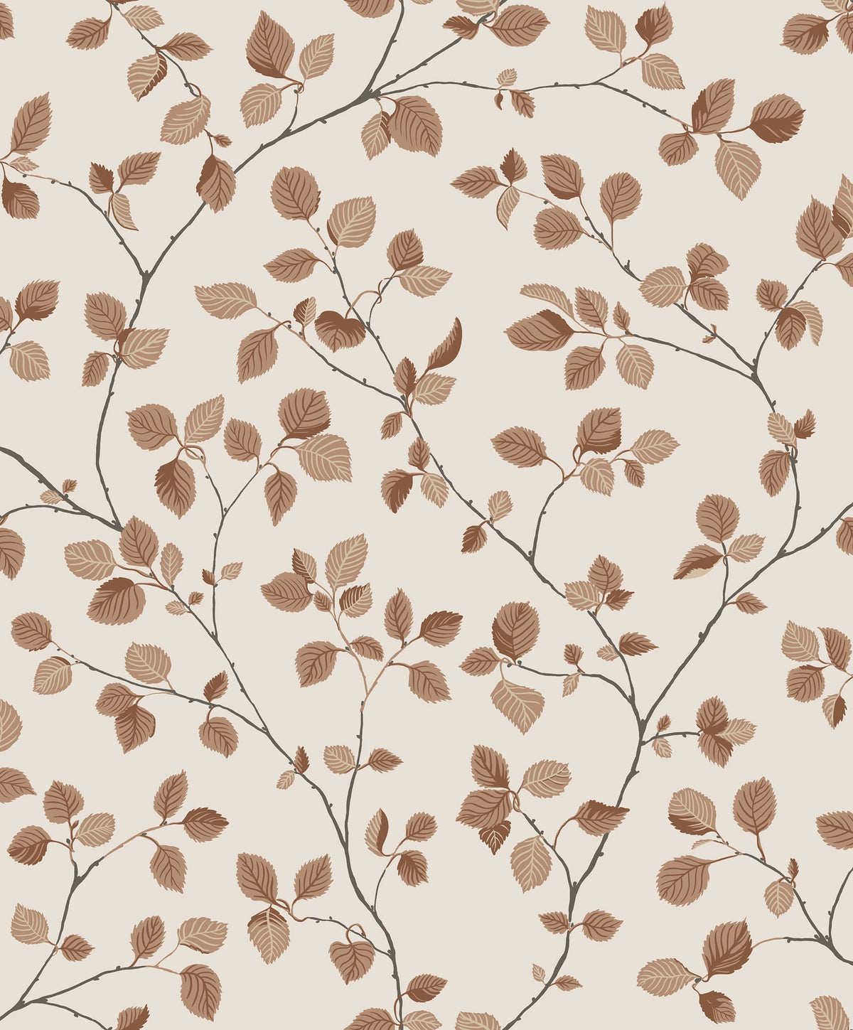 Bokskog wallpaper by Sandberg – Orange – Terracotta colourway, flat pattern repeat