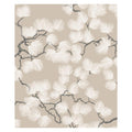 Pine wallpaper by Sandberg, flat swatch of white pine sprays on a warm beige ground with charcoal branches