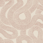 Zen wallpaper by Sandberg, flat swatch of the swirling looped line pattern in terracotta on cream