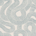 Zen wallpaper by Sandberg, flat swatch of the swirling looped line pattern in blue on cream