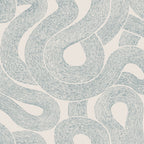 Zen wallpaper by Sandberg, flat swatch of the swirling looped line pattern in blue on cream