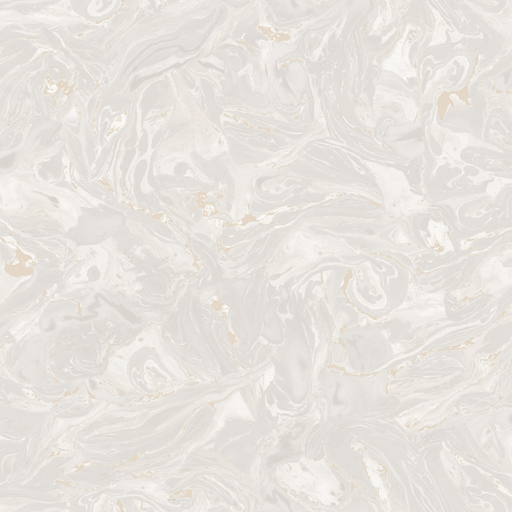 Marion wallpaper by Sandberg, flat swatch of pale grey and cream marbled texture with faint gold veining