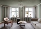 Marion wallpaper by Sandberg in Sage Green, styled on an interior wall