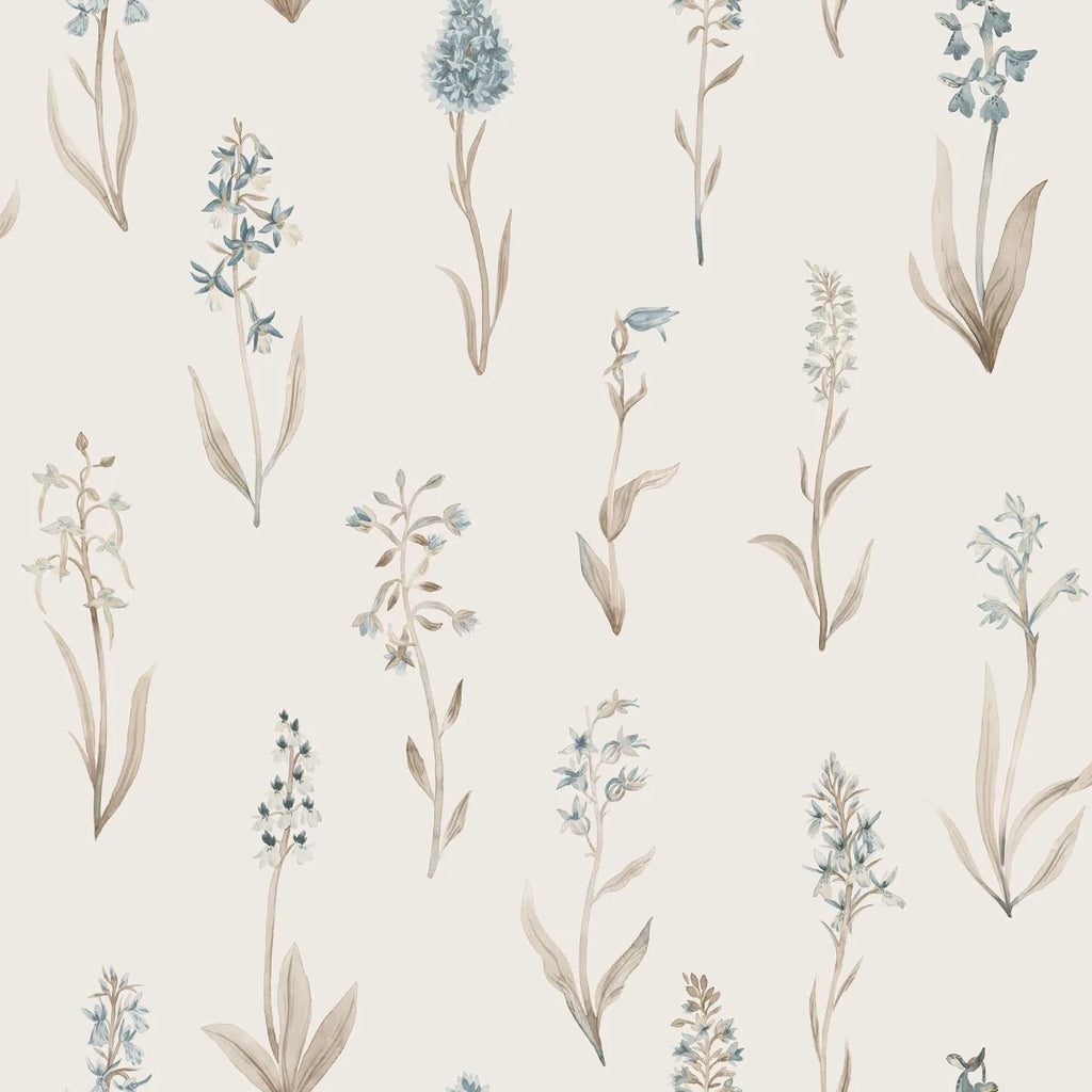Alma Misty Blue wallpaper by Sandberg – floral design
