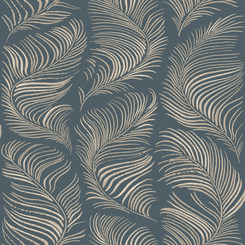 Grace wallpaper by Sandberg – Blue – Midnight Blue colourway, flat pattern repeat