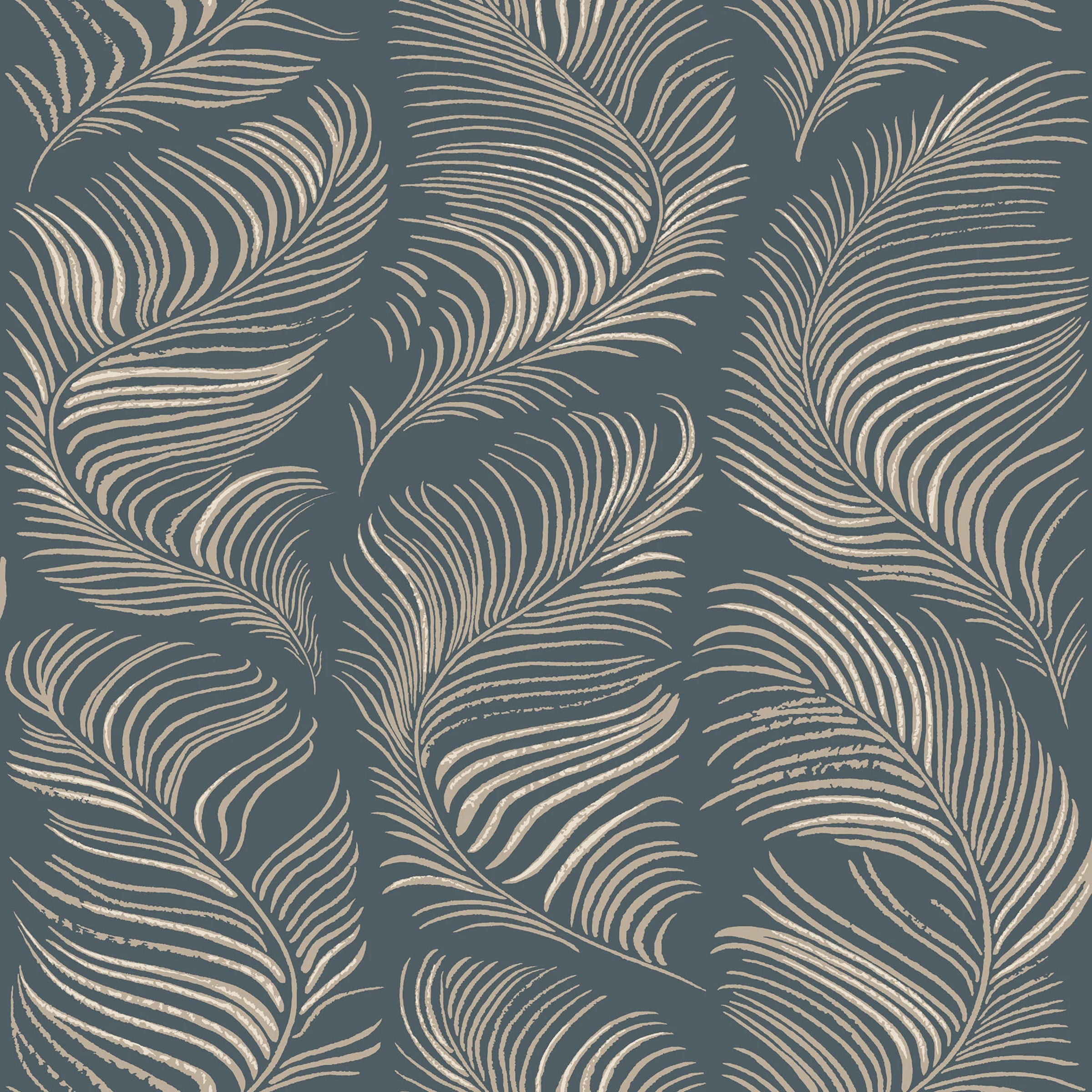 Grace wallpaper by Sandberg – Blue – Midnight Blue colourway, flat pattern repeat