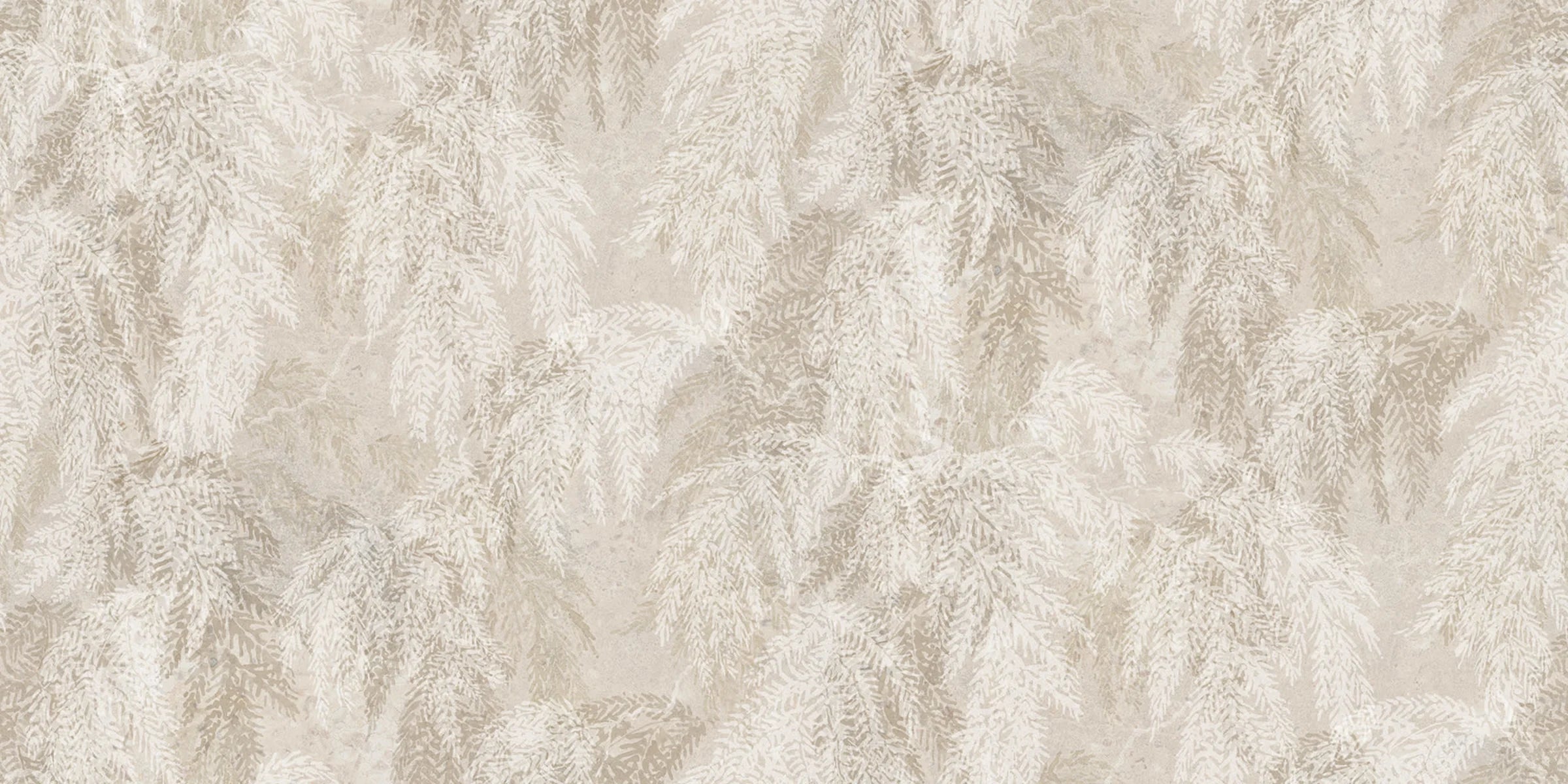 Ceder wall mural by Sandberg – botanical design, Beige – flat swatch showing the repeat