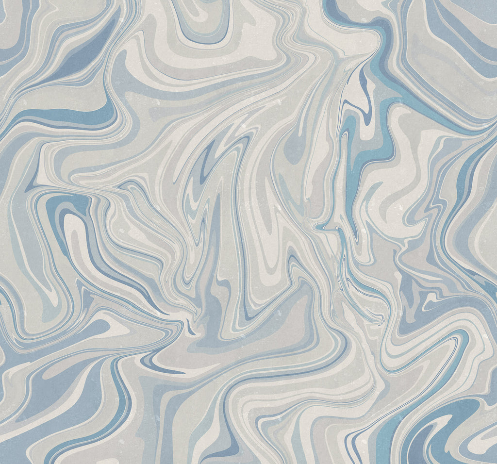 Klint wall mural by Sandberg in Misty Blue, flat swatch showing the repeat
