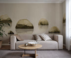 Spegel wall mural by Sandberg in Olive Green, styled on an interior wall