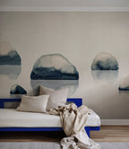 Spegel wall mural by Sandberg in Indigo Blue, styled in a room, view 2