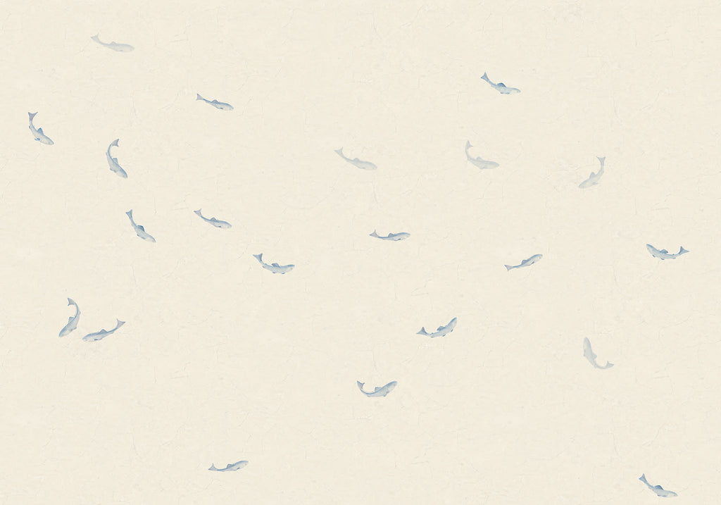 Hav wall mural by Sandberg in Misty Blue, flat swatch showing the repeat