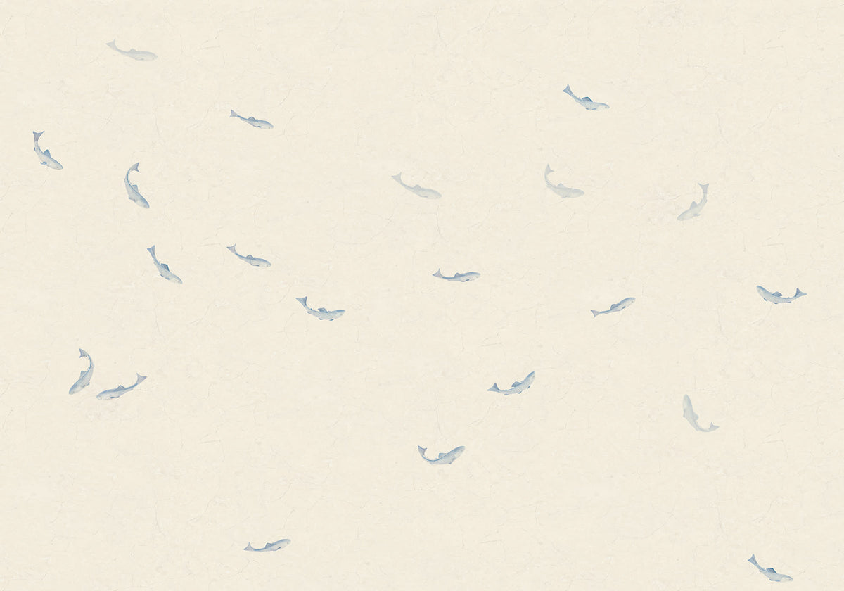 Hav wall mural by Sandberg in Misty Blue, flat swatch showing the repeat