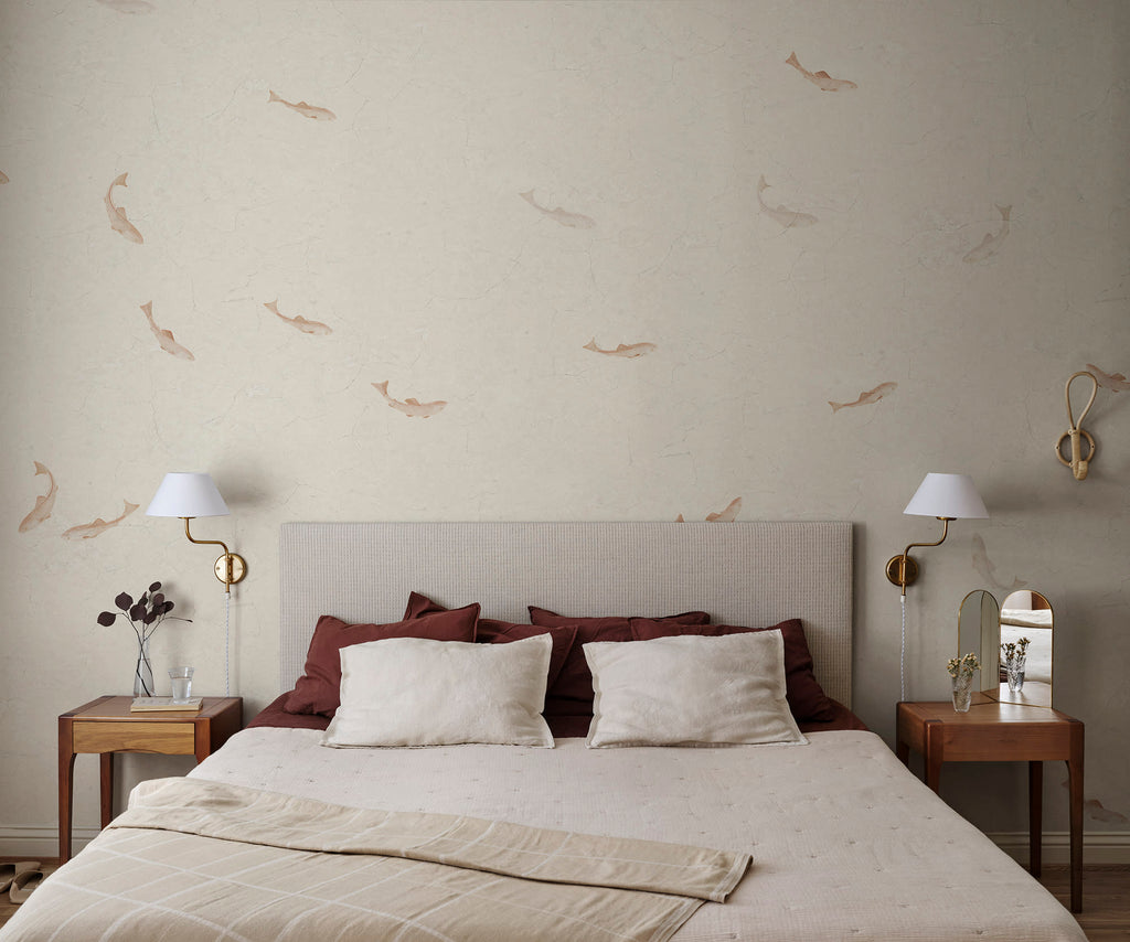Hav wall mural by Sandberg in Terracotta, styled in a room, view 2