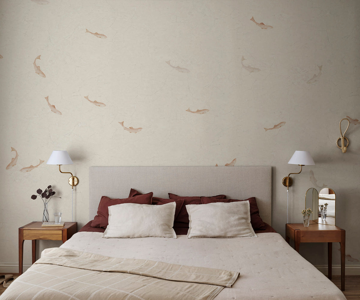 Hav wall mural by Sandberg in Terracotta, styled in a room, view 2