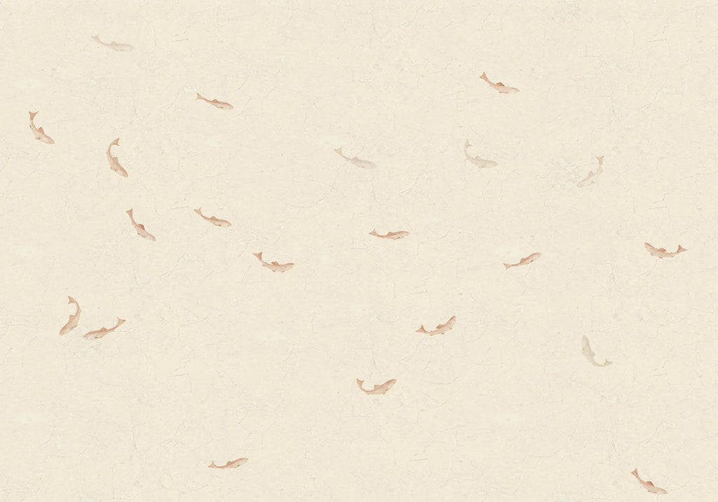 Hav wall mural by Sandberg in Terracotta, flat swatch showing the repeat