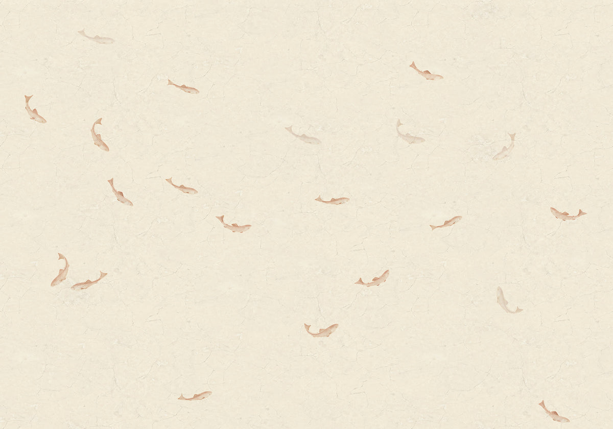 Hav wall mural by Sandberg in Terracotta, flat swatch showing the repeat