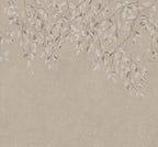Liselund wall mural by Sandberg – botanical design, Brown – Hazel – flat swatch showing the repeat