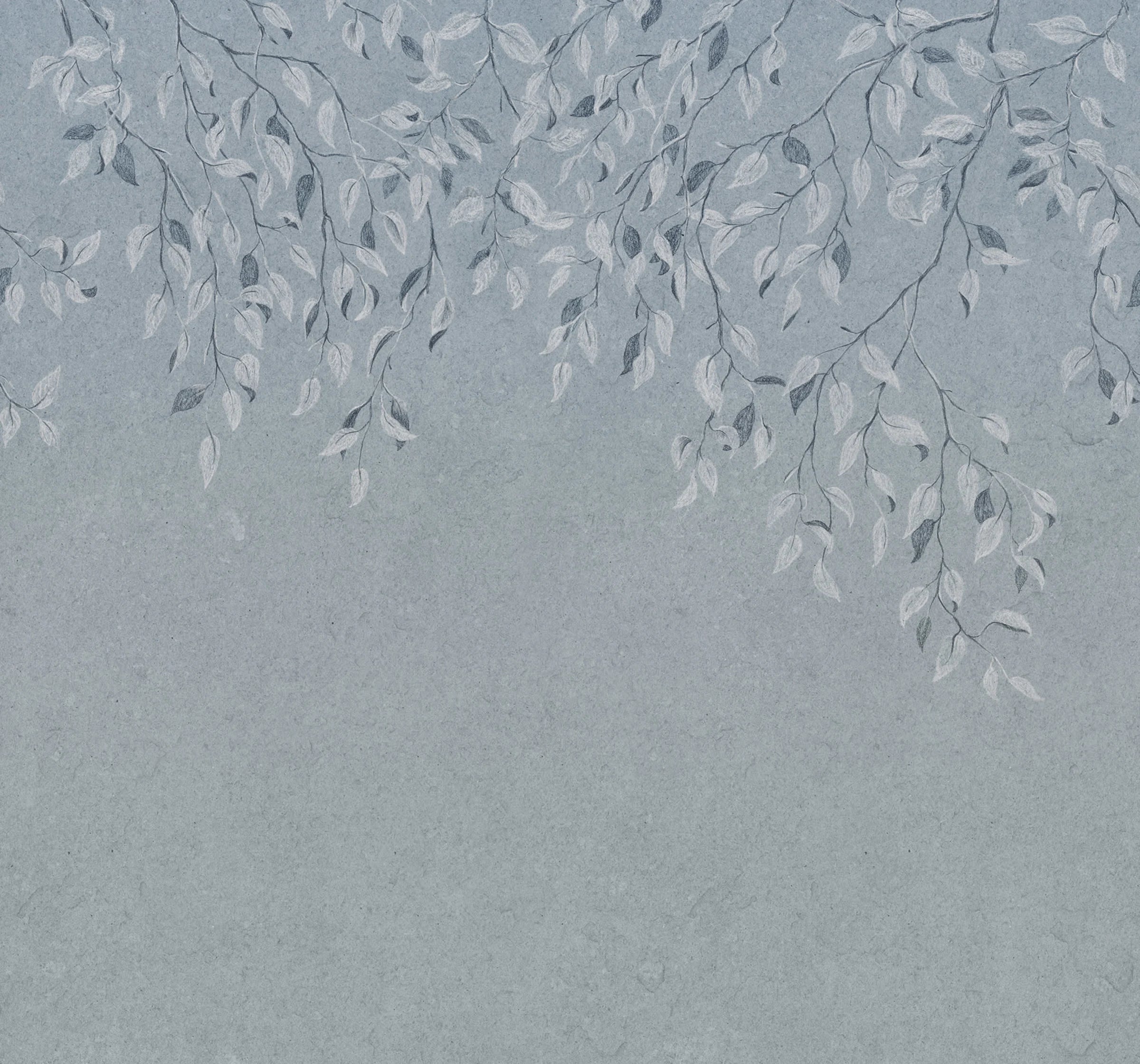 Liselund wall mural by Sandberg – botanical design, Blue – Misty Blue – flat swatch showing the repeat, view 2