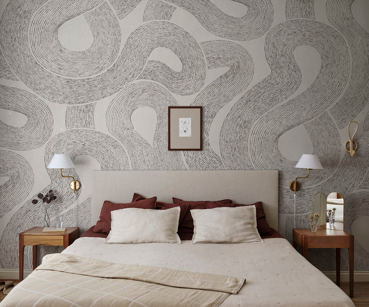 Zen Mural wall mural by Sandberg – abstract design, Grey – Graphite
