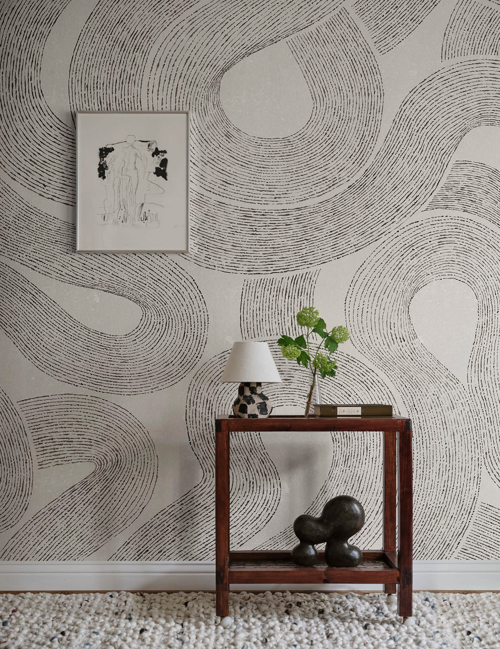 Zen Mural wall mural by Sandberg – abstract design, Grey – Graphite